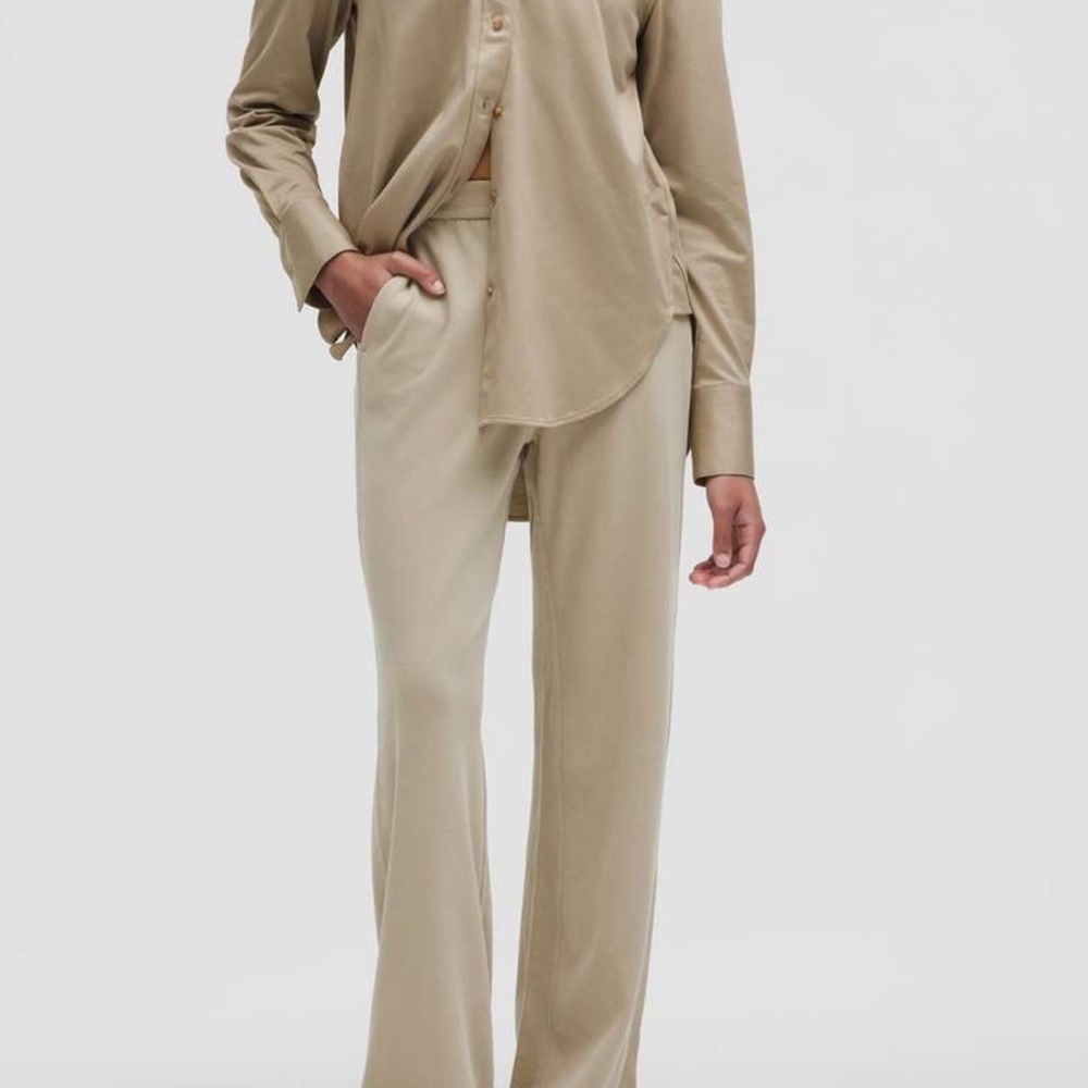 NWT Lululemon Softstreme HR Wide-Leg Pique Pant*Reg Sheer Oak XXXS